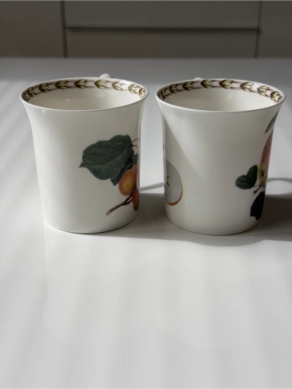 Queen’s Hooker’s Fruit Apple & Peach Fine Bone China Coffee Mugs - Set Of 2